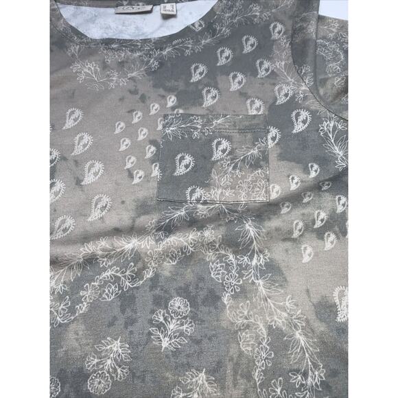 LOGO by Lori Goldstein XS Printed T-Shirt Dress Cotton Modal Blend Weekend - Picture 5 of 11